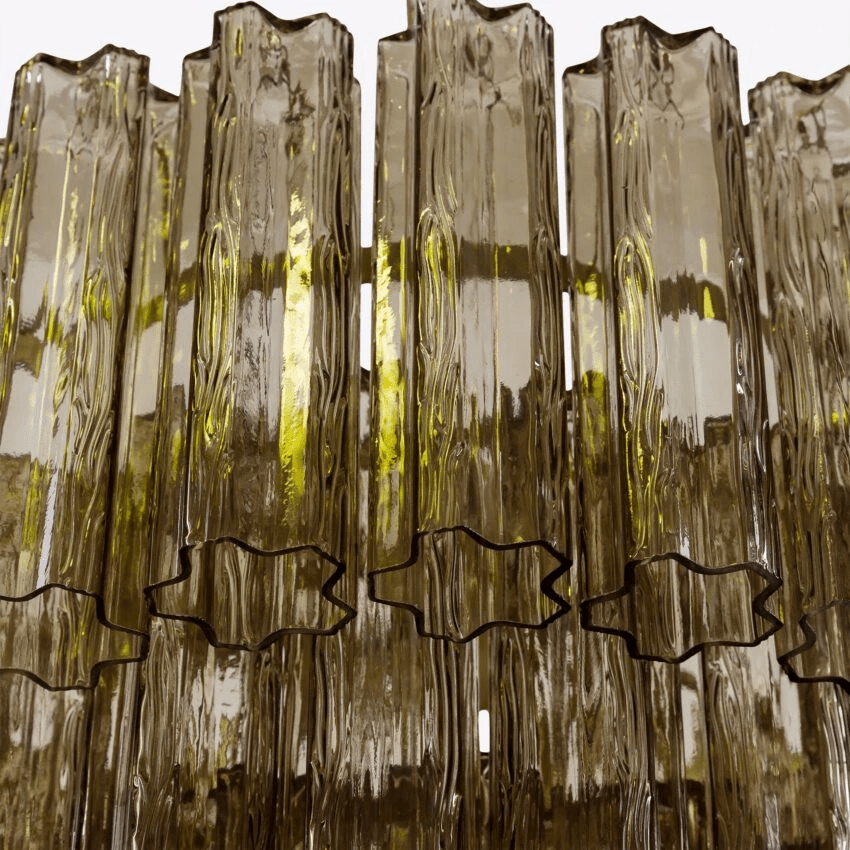 Aurora Chandelier Five Tier Fluted Glass Tube Mid Century - Letslighting