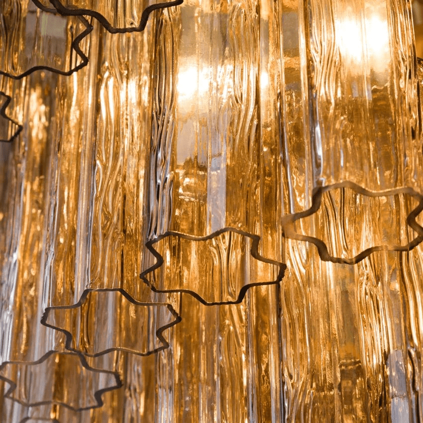 Aurora Chandelier Four Tier Fluted Glass - Letslighting