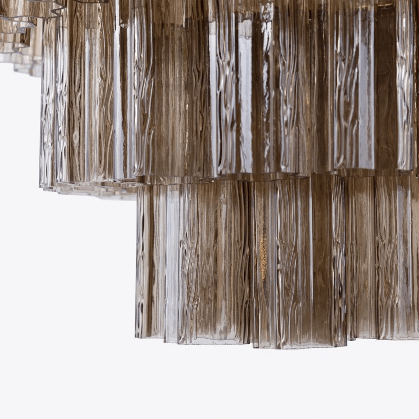 Aurora Chandelier Four Tier Fluted Glass - Letslighting