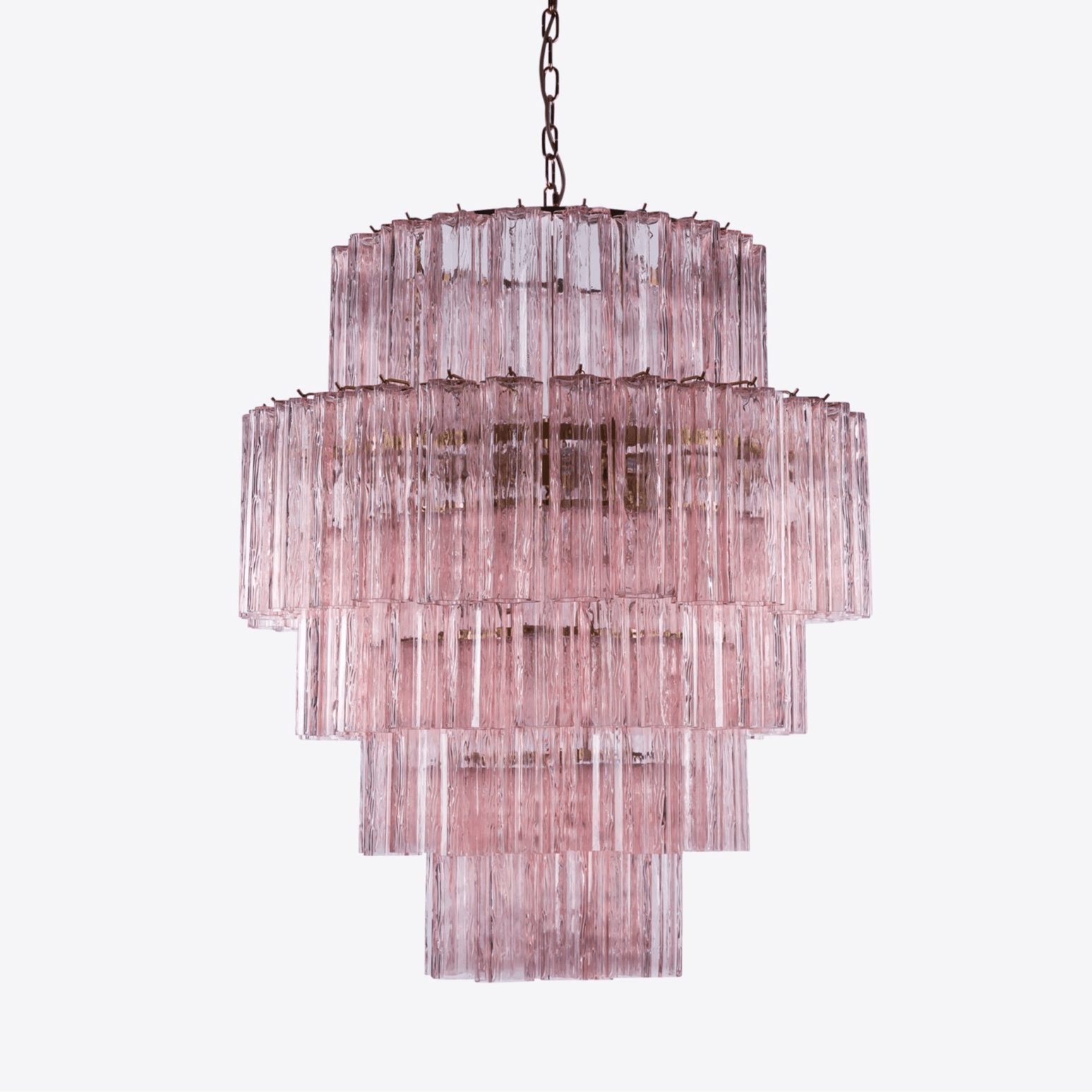 Aurora Chandelier Pink Prism Glass Layered Elegant - Letslighting