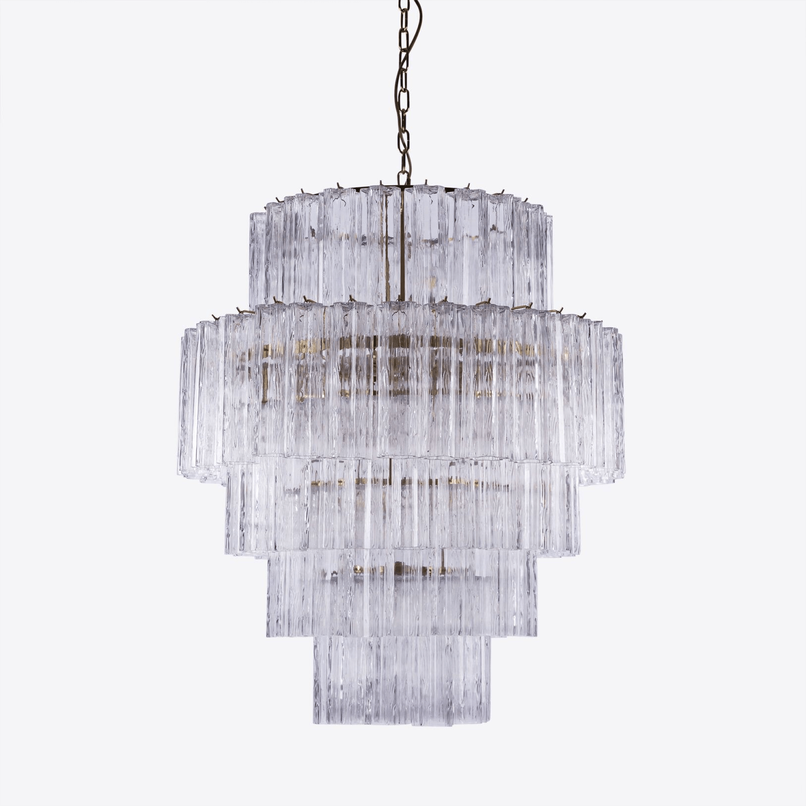 Aurora Chandelier Pink Prism Glass Layered Elegant - Letslighting