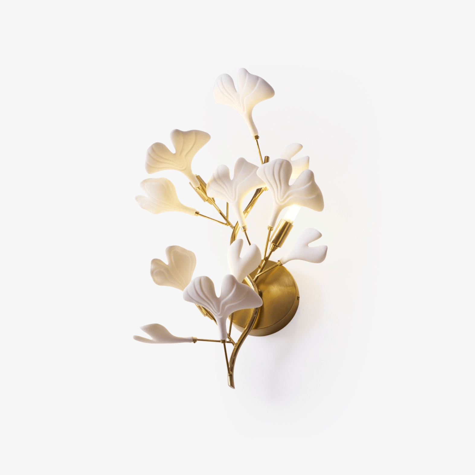 Wylie Postmodern Luxury Gingko Ceramics Wall Lamp - Letslighting
