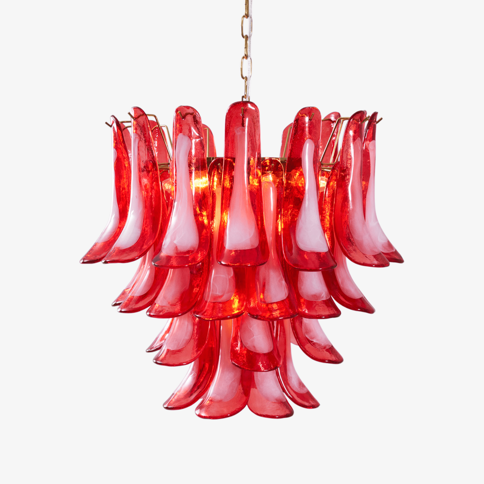 Aurora Chandelier Red Petal Glass Layered Artistic - Letslighting
