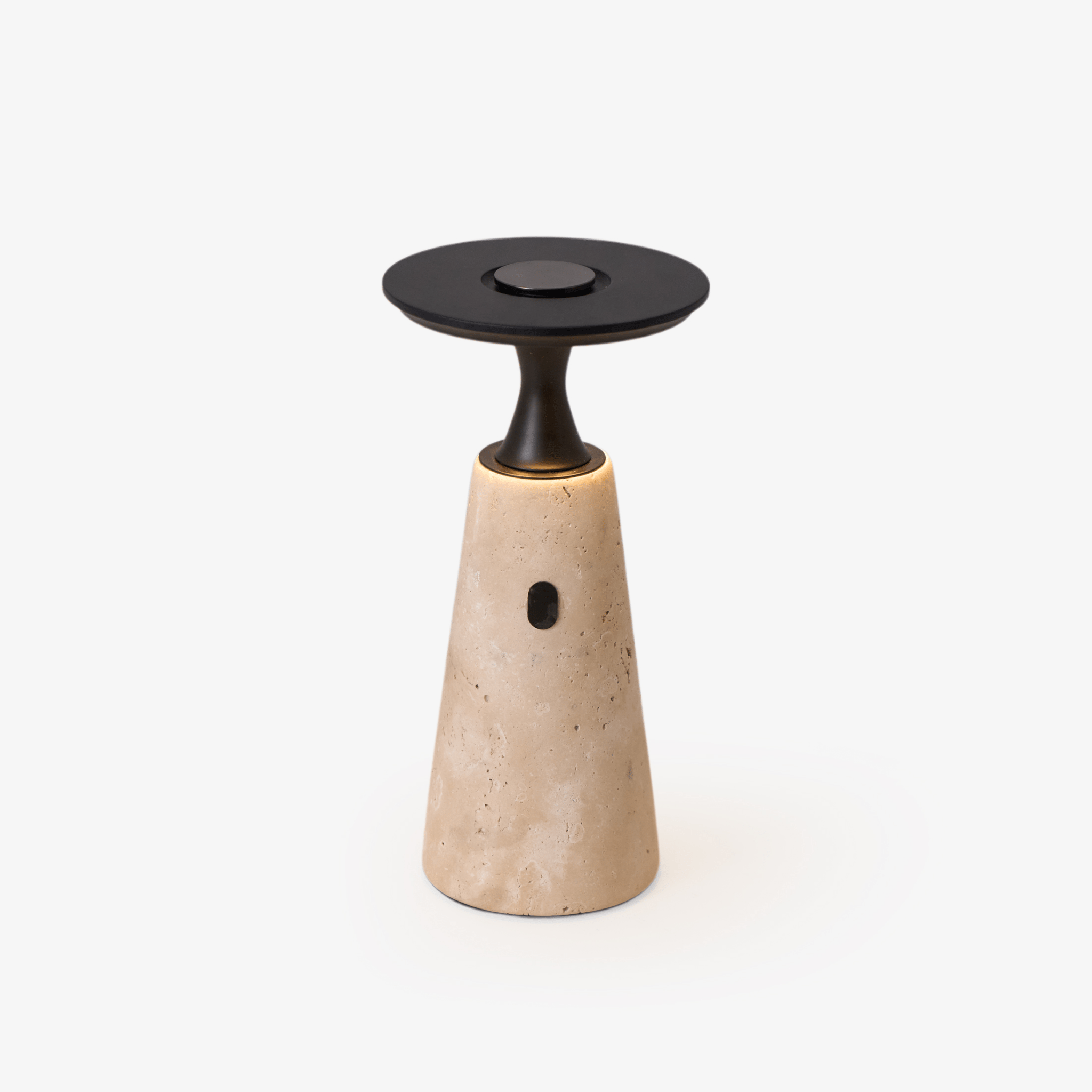 Vespera Sculptural Travertine Table Lamp - Letslighting