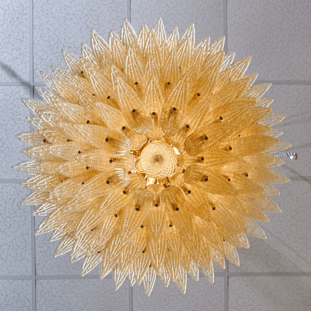 Aurora Chandelier Murano Glass Palmette Leaf Tiered - Letslighting