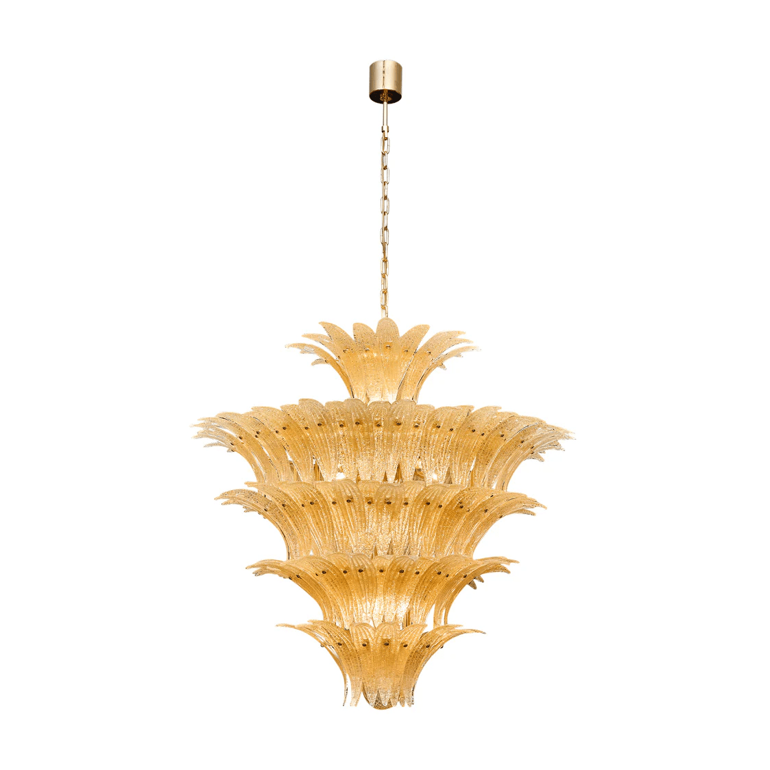 Aurora Chandelier Murano Glass Palmette Leaf Tiered - Letslighting