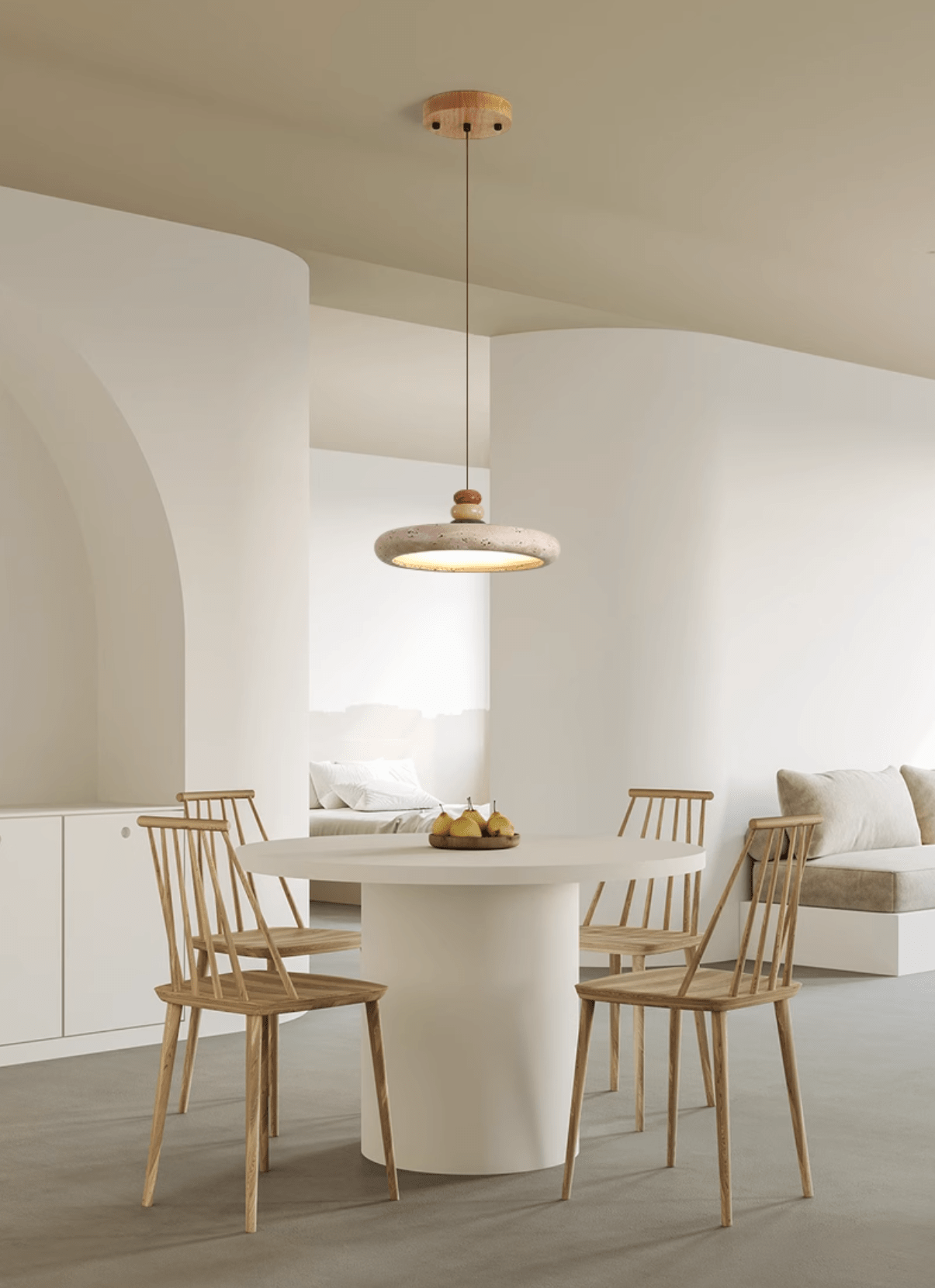 Cuvarora Disc Travertine Pendant Light - Letslighting
