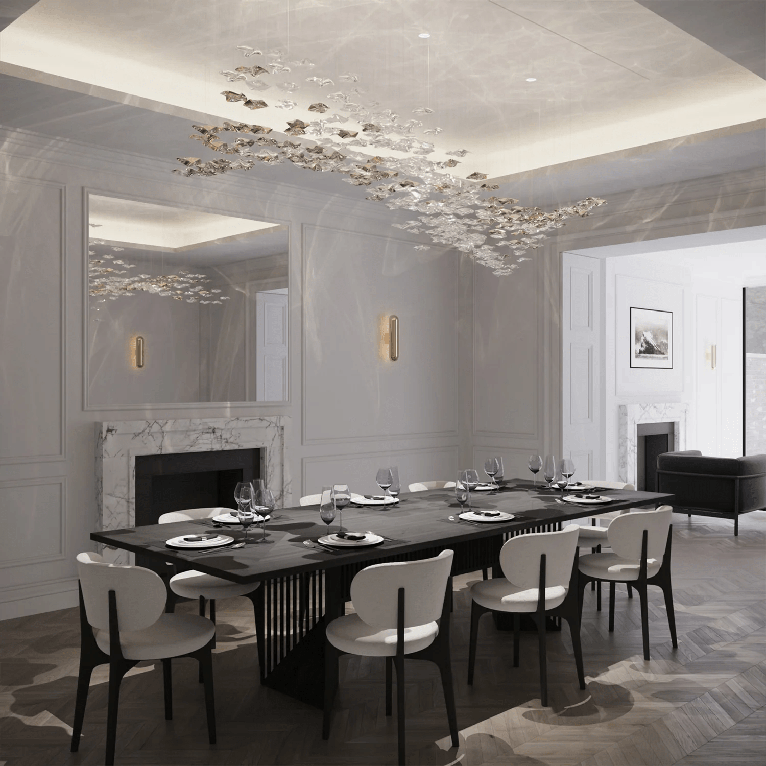 Nephele Crystal Leaf Chandelier - Letslighting