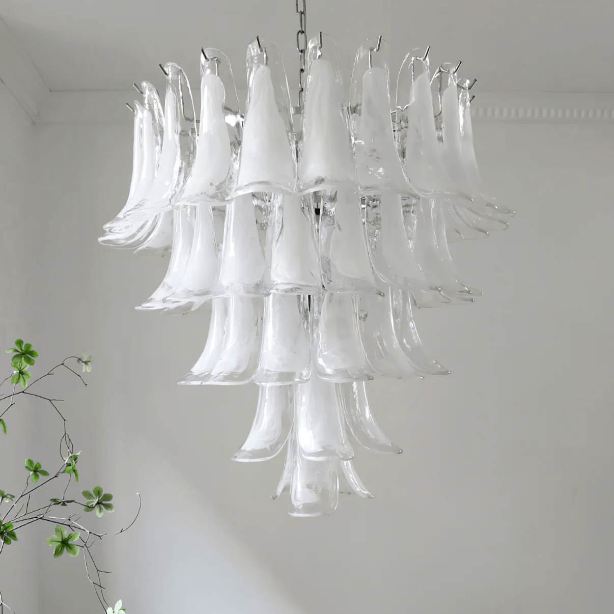 Aurora Chandelier Murano Glass Petals Vintage - Letslighting