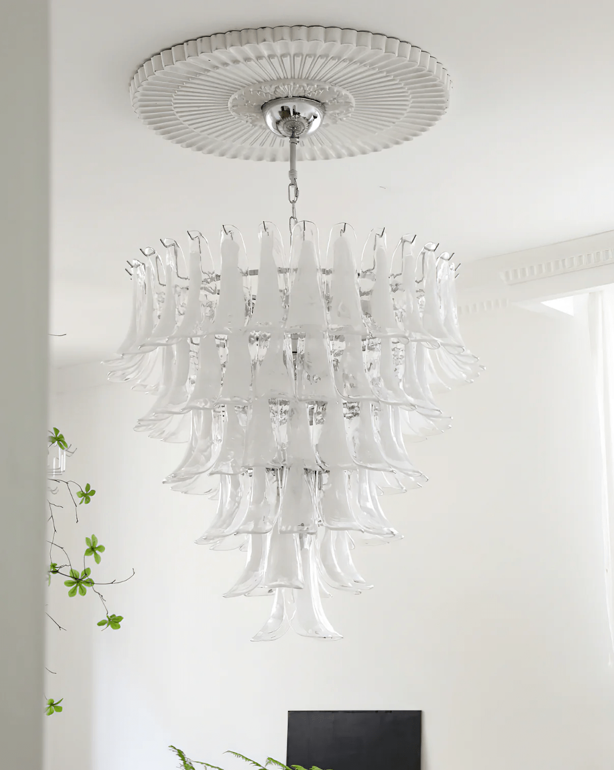 Aurora Chandelier Murano Glass Petals Vintage - Letslighting