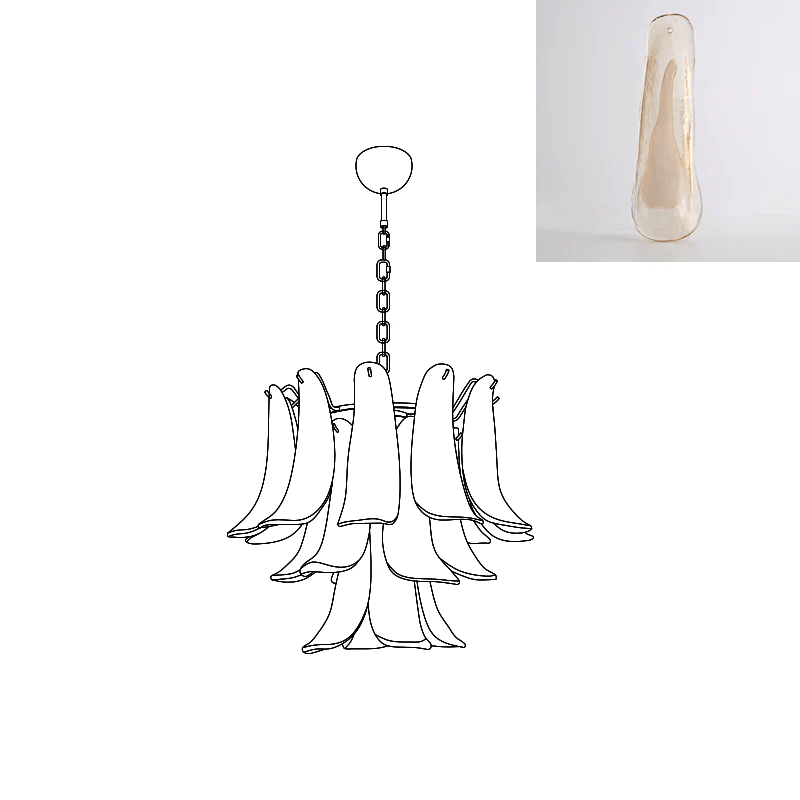 Aurora Chandelier Murano Glass Petals Vintage - Letslighting