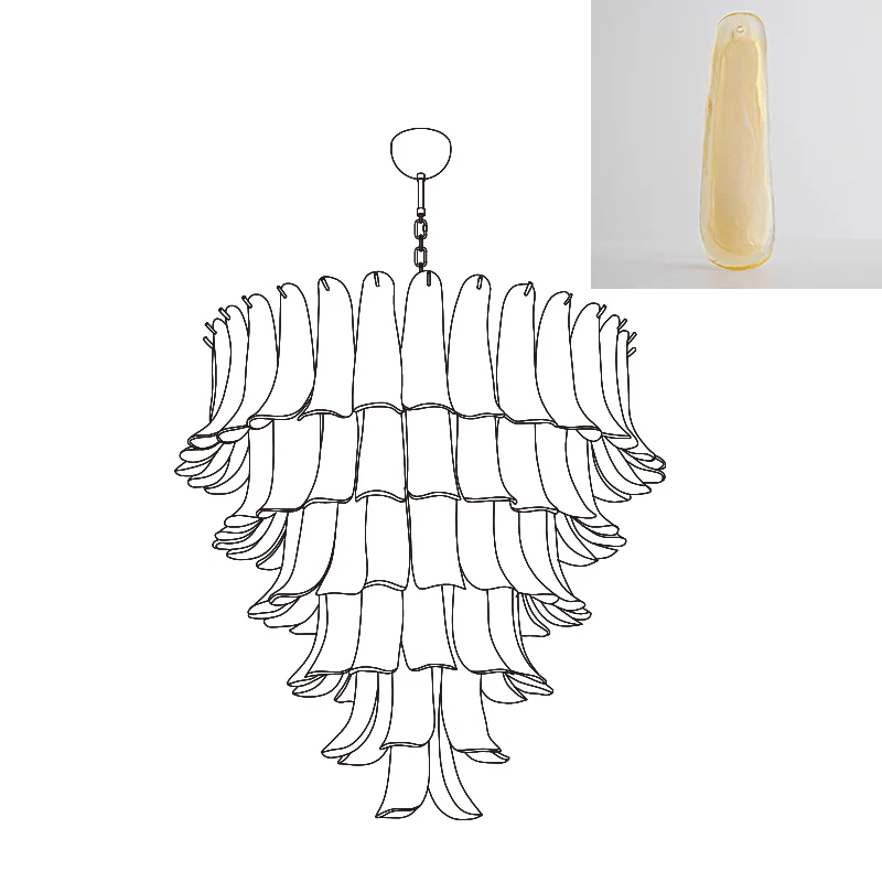 Aurora Chandelier Murano Glass Petals Vintage - Letslighting