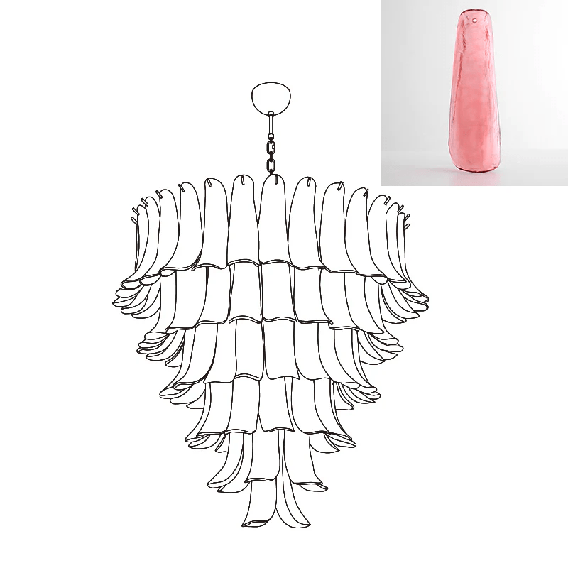 Aurora Chandelier Murano Glass Petals Vintage - Letslighting