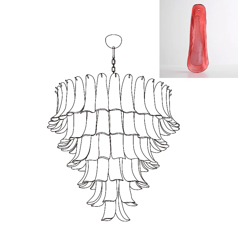 Aurora Chandelier Murano Glass Petals Vintage - Letslighting