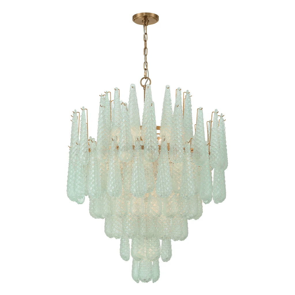 Aurora Chandelier Drop Textured Glass Elegant - Letslighting