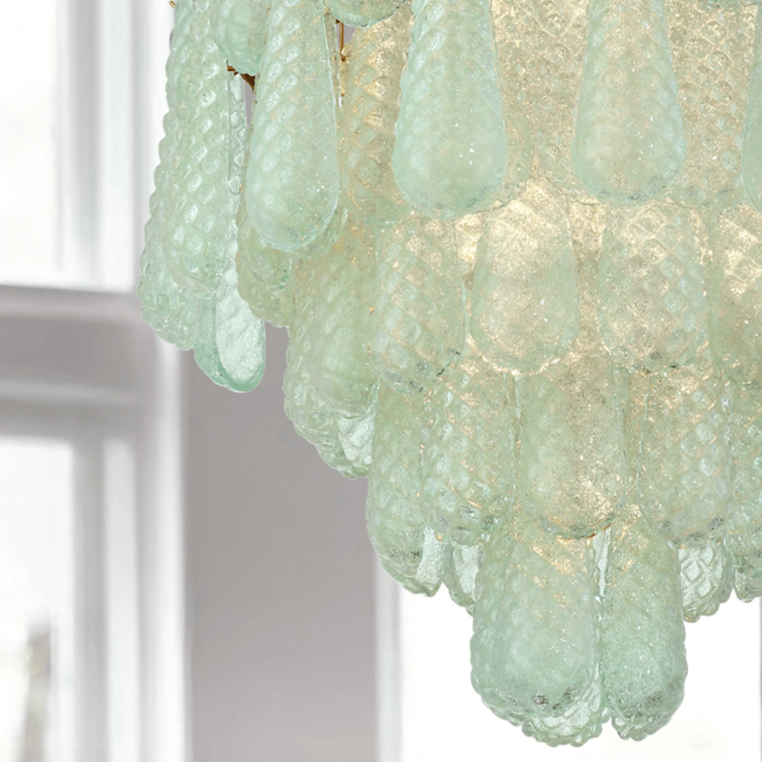 Aurora Chandelier Drop Textured Glass Elegant - Letslighting