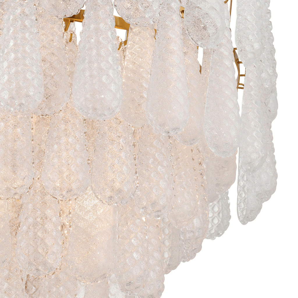 Aurora Chandelier Drop Textured Glass Elegant - Letslighting
