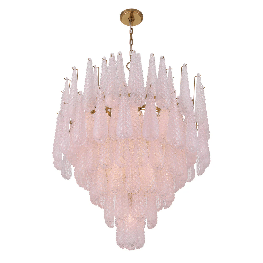 Aurora Chandelier Drop Textured Glass Elegant - Letslighting