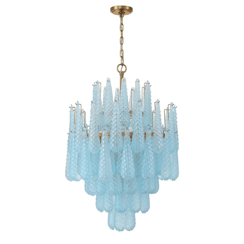 Aurora Chandelier Drop Textured Glass Elegant - Letslighting