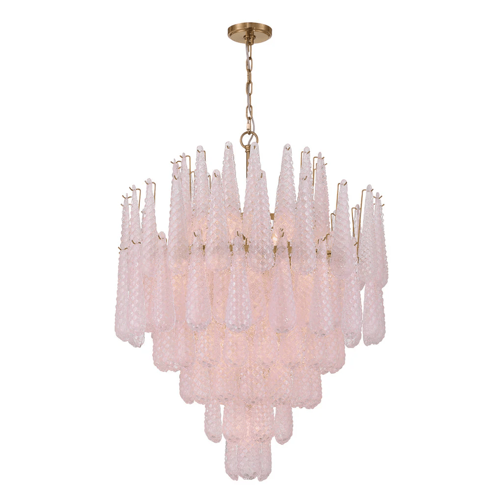 Aurora Chandelier Drop Textured Glass Elegant - Letslighting