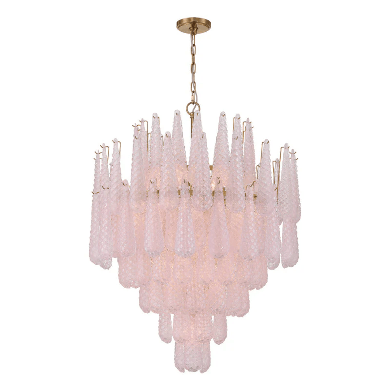 Aurora Chandelier Drop Textured Glass Elegant - Letslighting