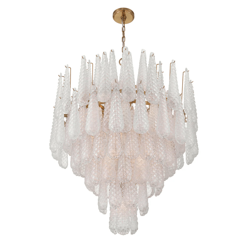 Aurora Chandelier Drop Textured Glass Elegant - Letslighting