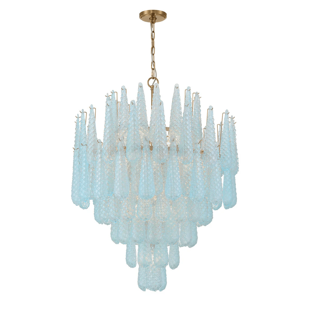 Aurora Chandelier Drop Textured Glass Elegant - Letslighting