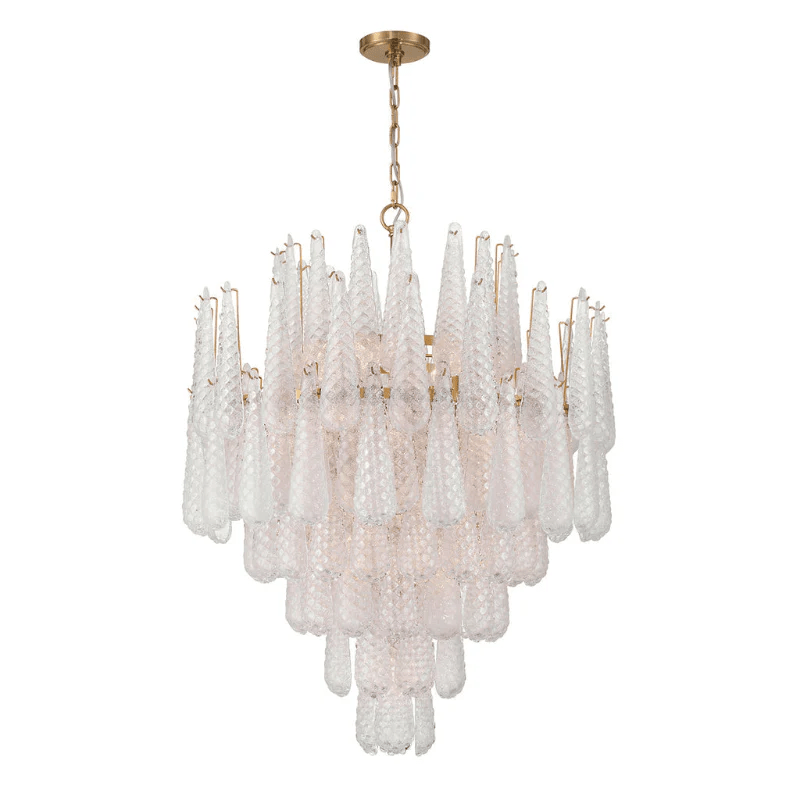 Aurora Chandelier Drop Textured Glass Elegant - Letslighting