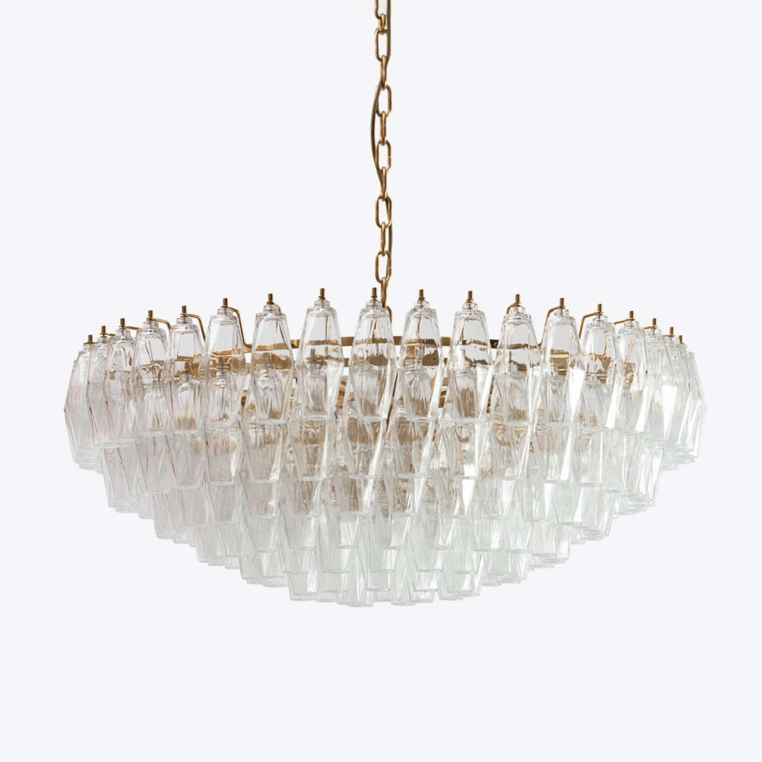 Aurora Chandelier Clear Murano Glass Polyhedron Vintage - Letslighting