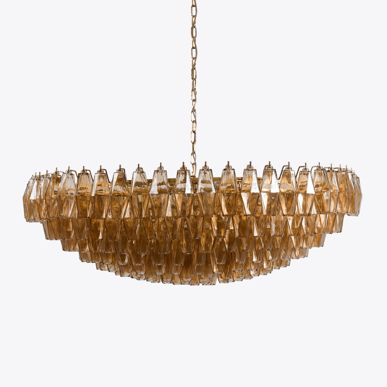 Aurora Chandelier Tiered Amber Glass - Letslighting