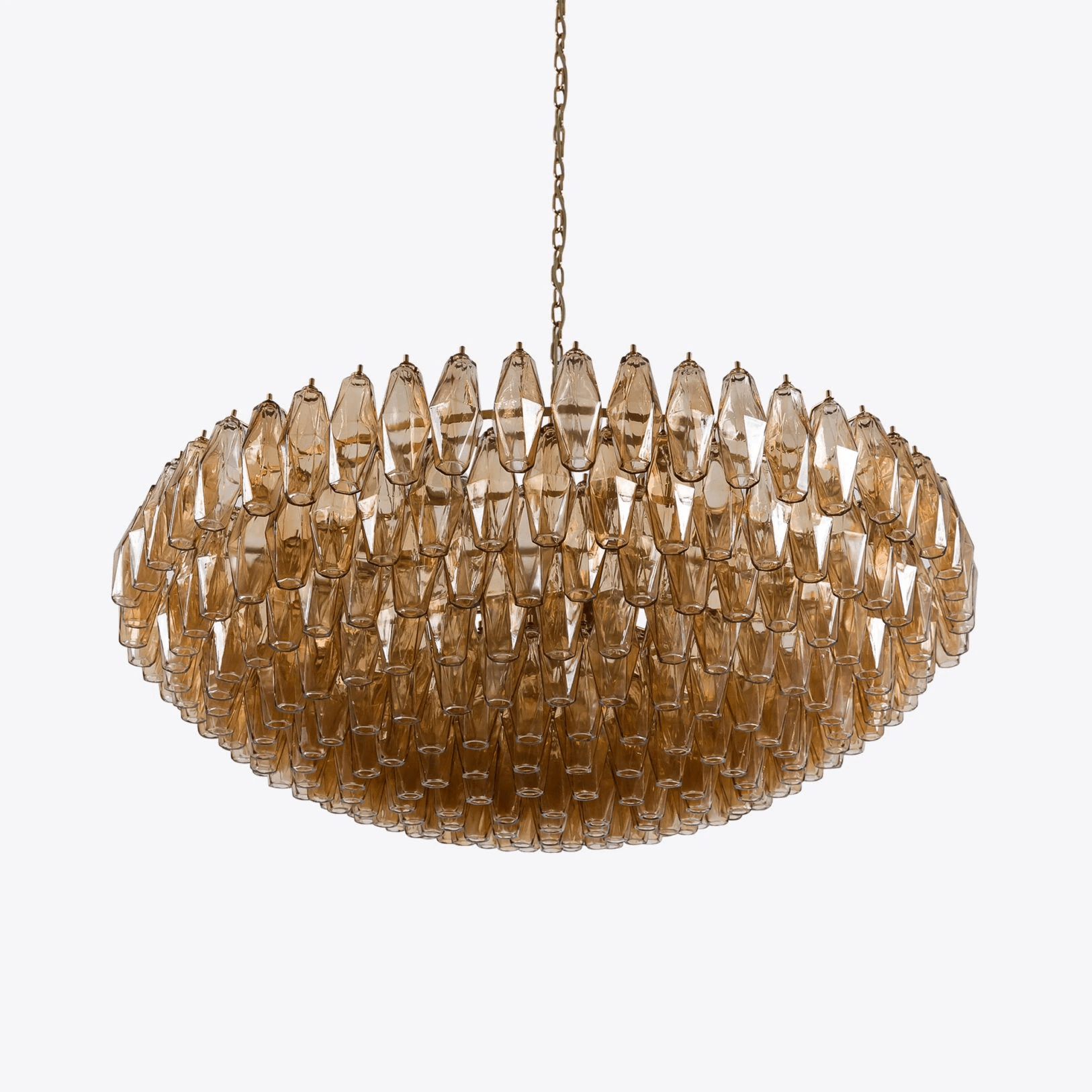 Aurora Chandelier Tiered Amber Glass - Letslighting