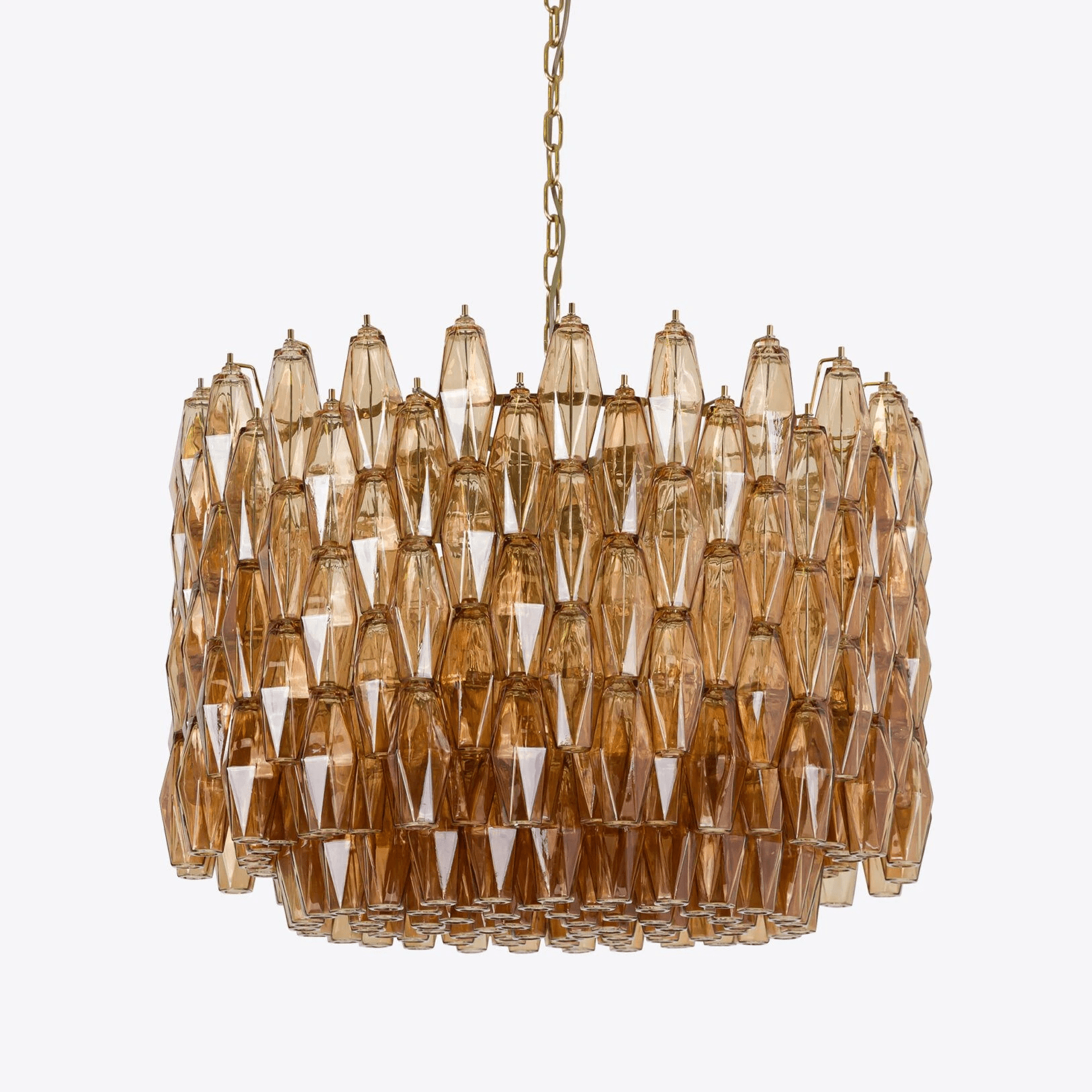 Aurora Chandelier Drum Amber Glass - Letslighting