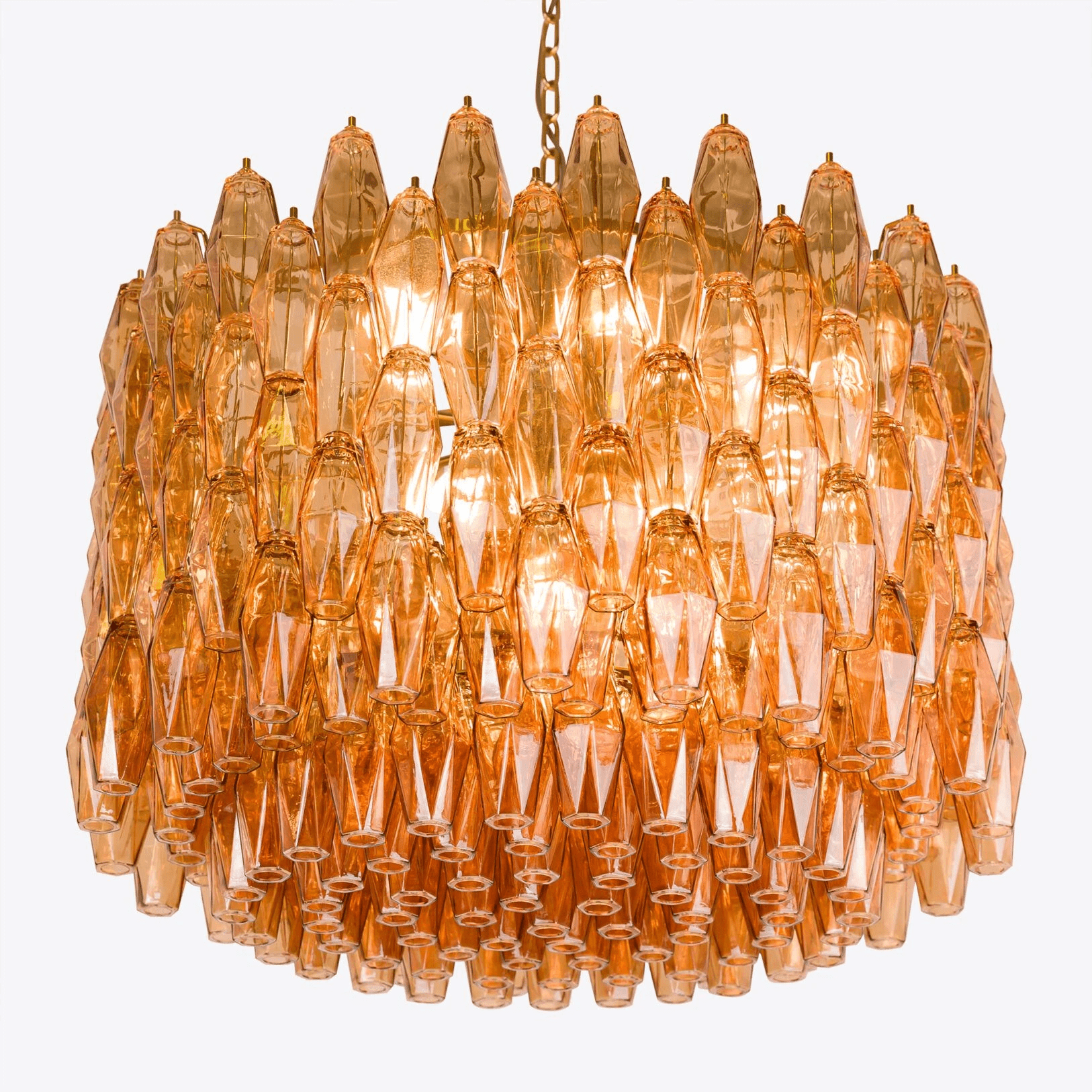 Aurora Chandelier Drum Amber Glass - Letslighting