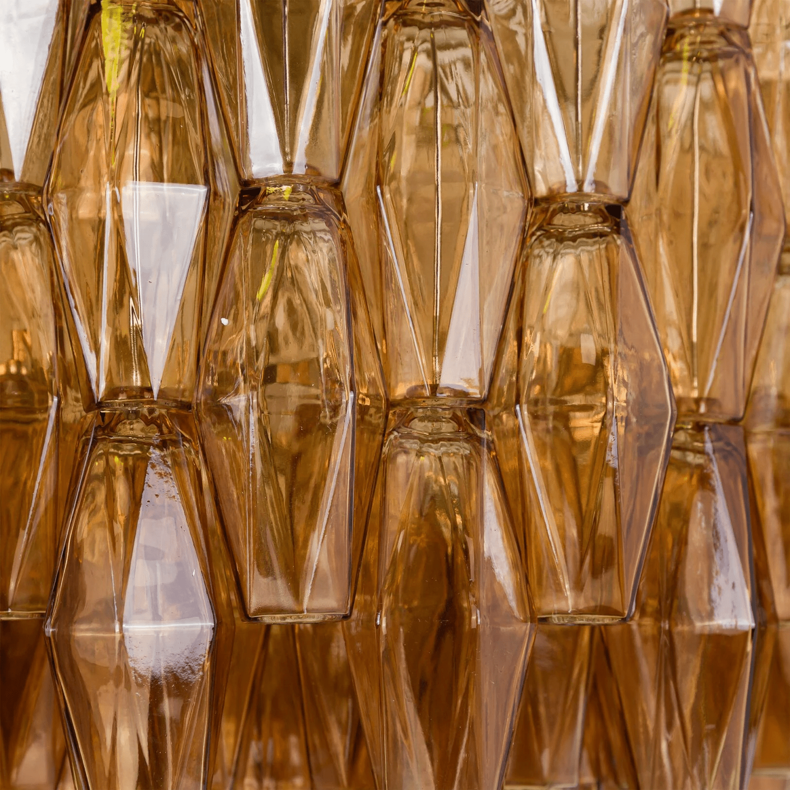 Aurora Chandelier Drum Amber Glass - Letslighting