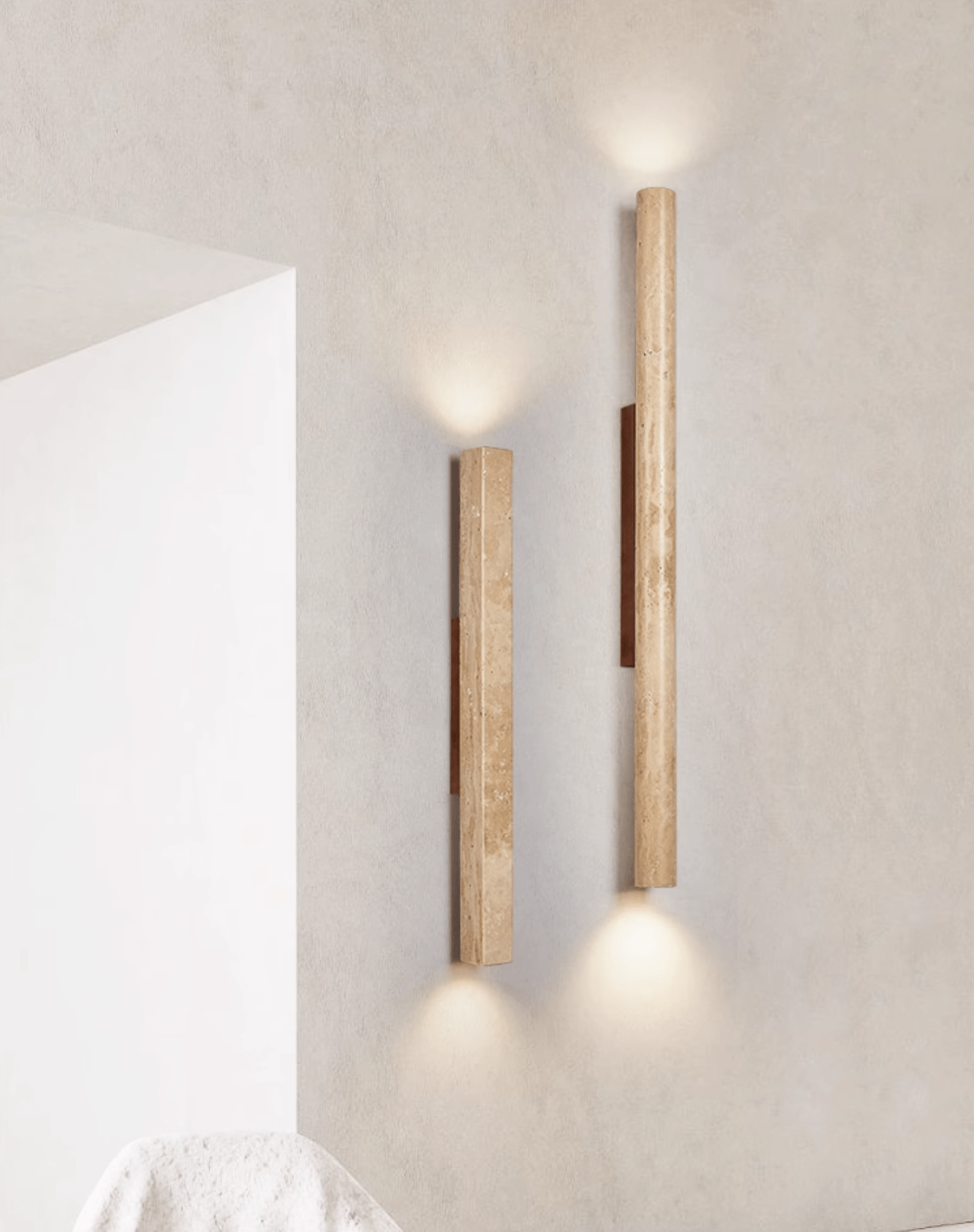 Cathais Minimalist Travertine Wall Light - Letslighting