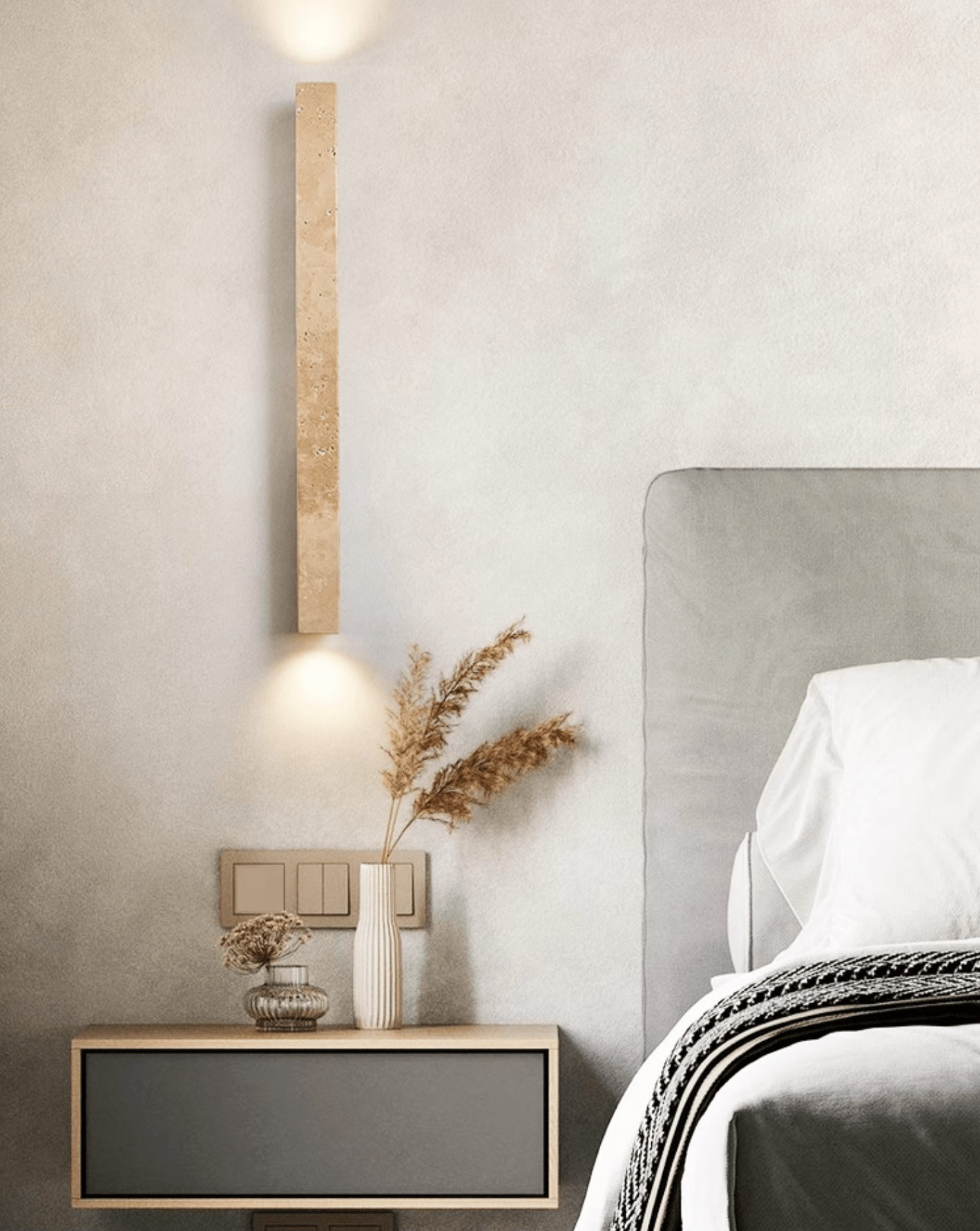 Cathais Minimalist Travertine Wall Light - Letslighting