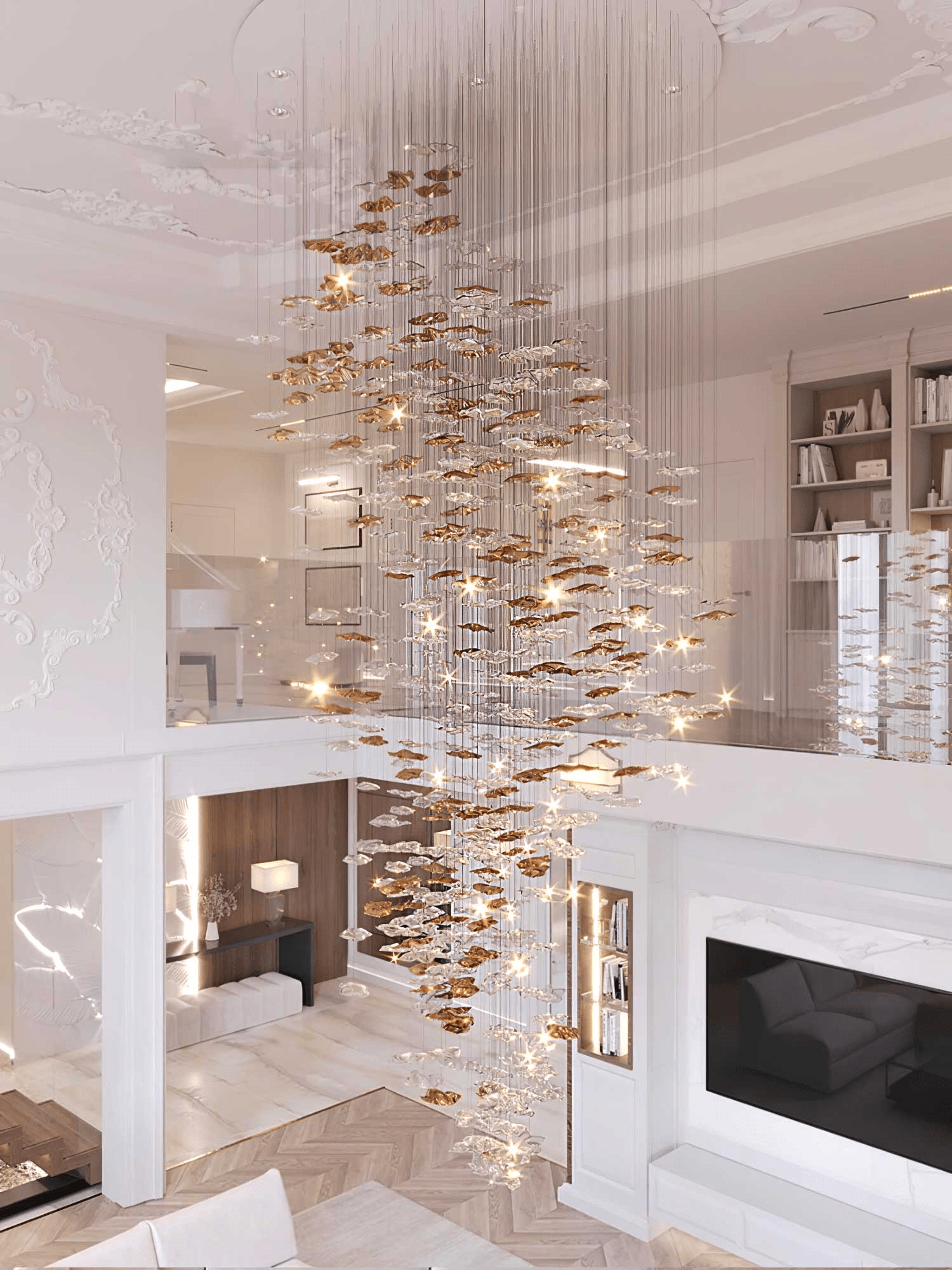 Nephele Crystal Leaf Chandelier - Letslighting