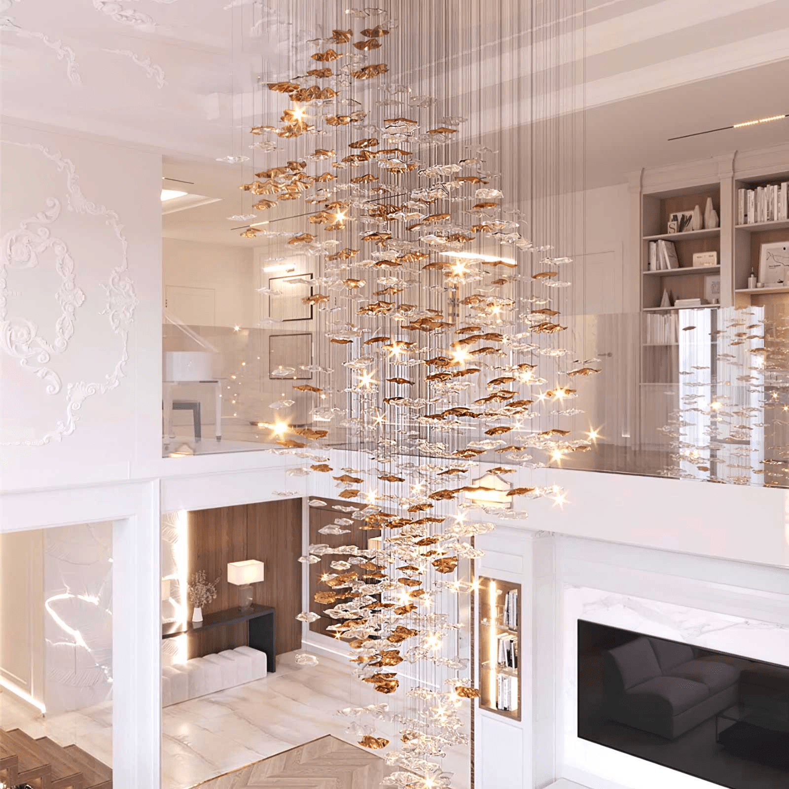 Nephele Crystal Leaf Chandelier - Letslighting