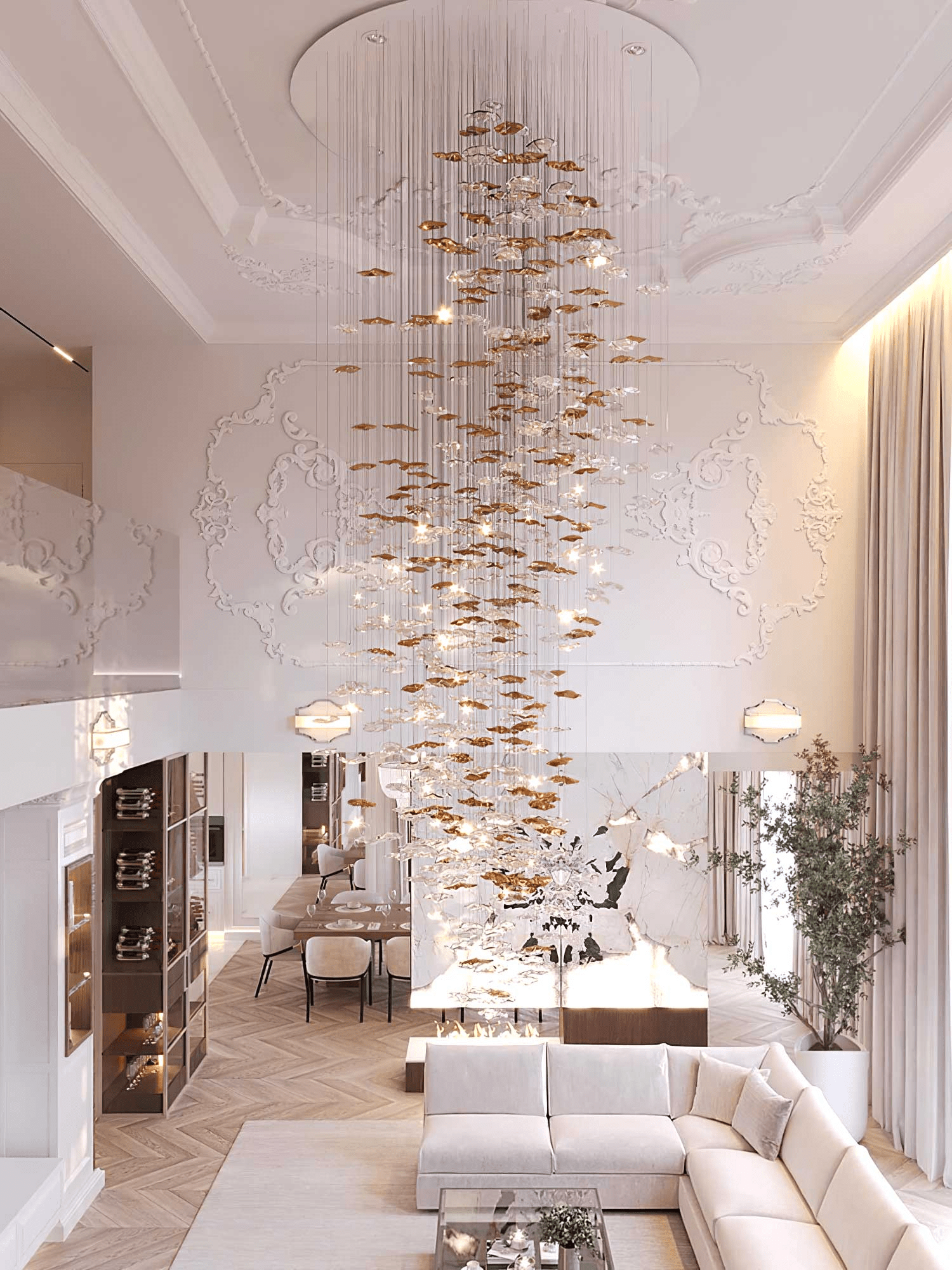 Nephele Crystal Leaf Chandelier - Letslighting
