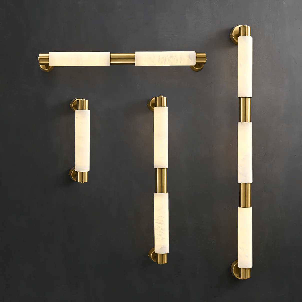 Eurthaeth Alabaster Brass Wall Light - Letslighting