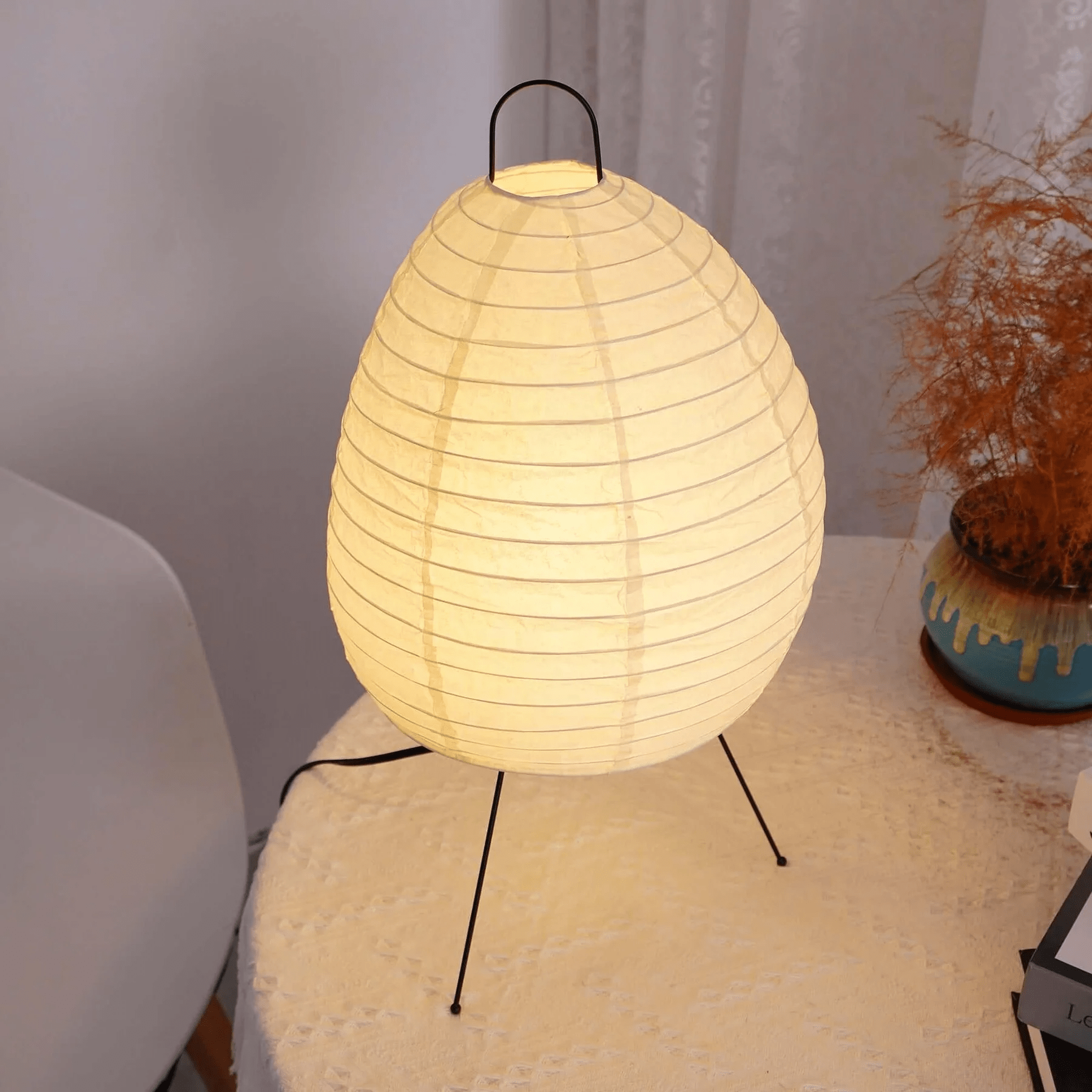 Fletcher Modern Rice Paper Table Lamp - Letslighting