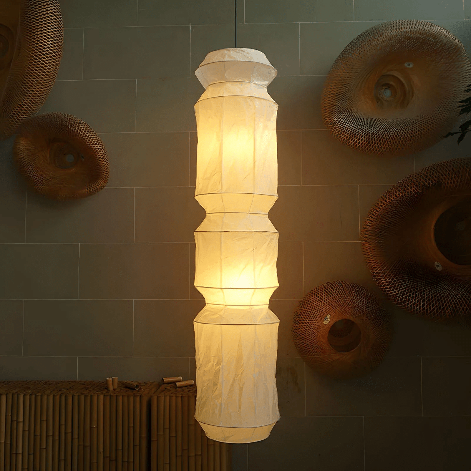 Elsie Vinyage Paper Pendant Light - Letslighting