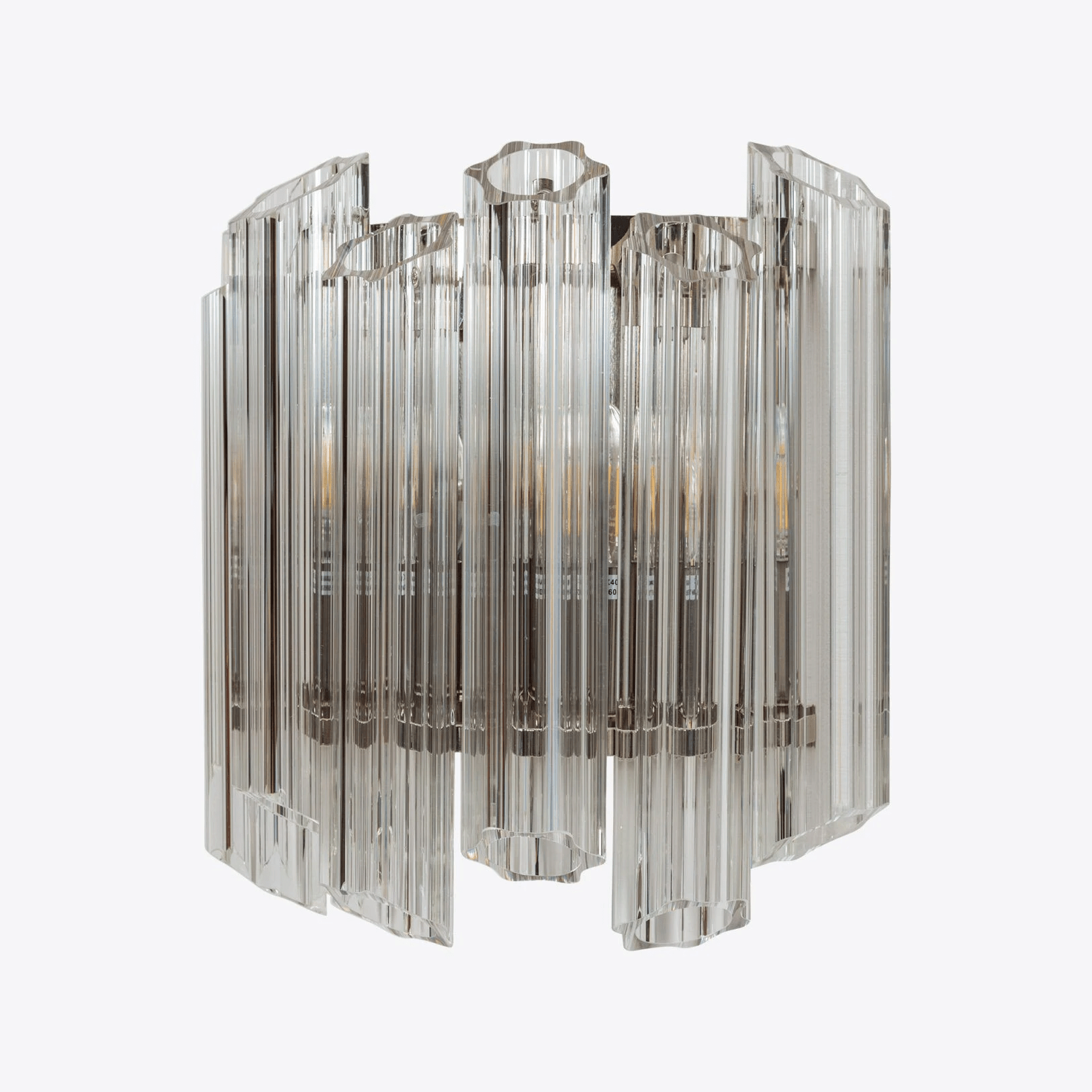Aurora Wall Lamp Clear Murano Glass Tube Cascade