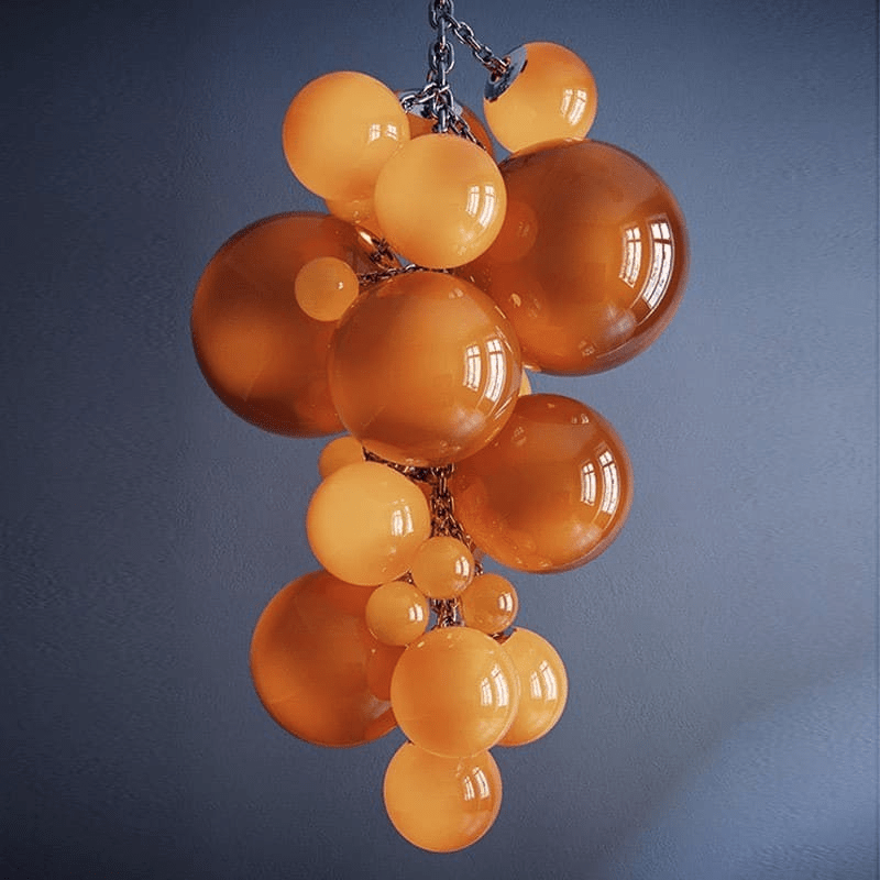 Aurora Chandelier Murano Glass Grape Cluster Art Deco - Letslighting