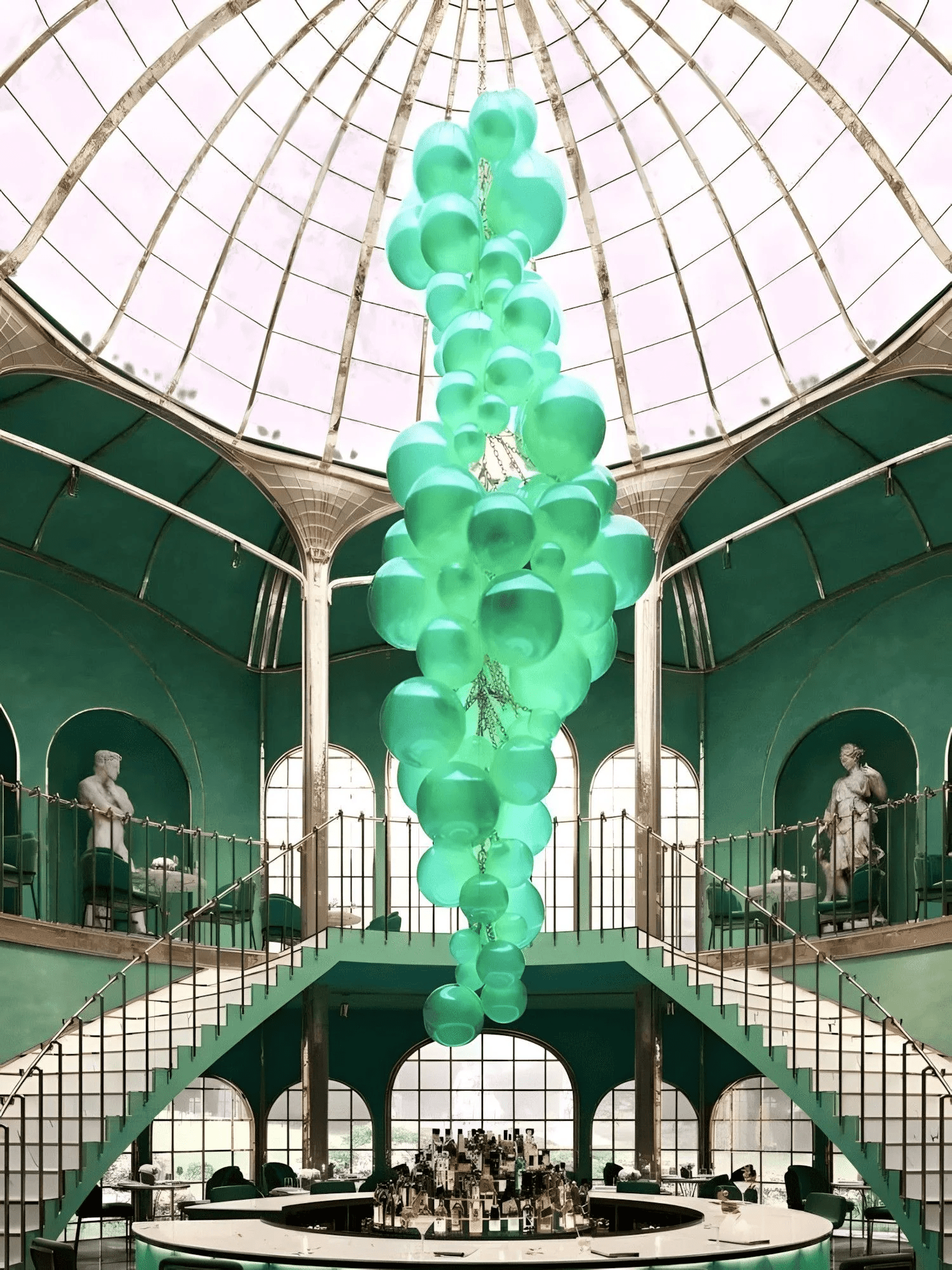 Aurora Chandelier Murano Glass Grape Cluster Art Deco - Letslighting