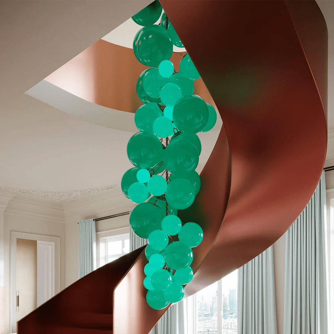 Aurora Chandelier Murano Glass Grape Cluster Art Deco - Letslighting