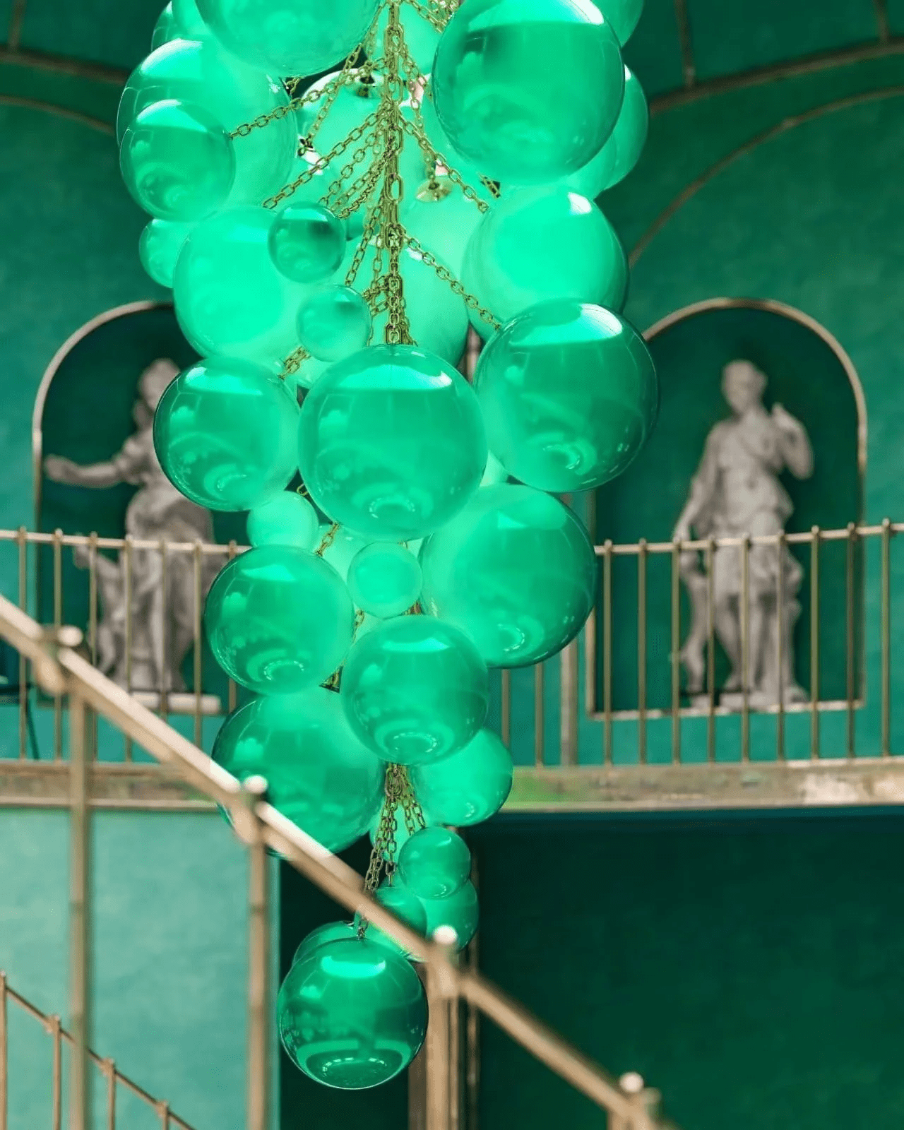 Aurora Chandelier Murano Glass Grape Cluster Art Deco - Letslighting
