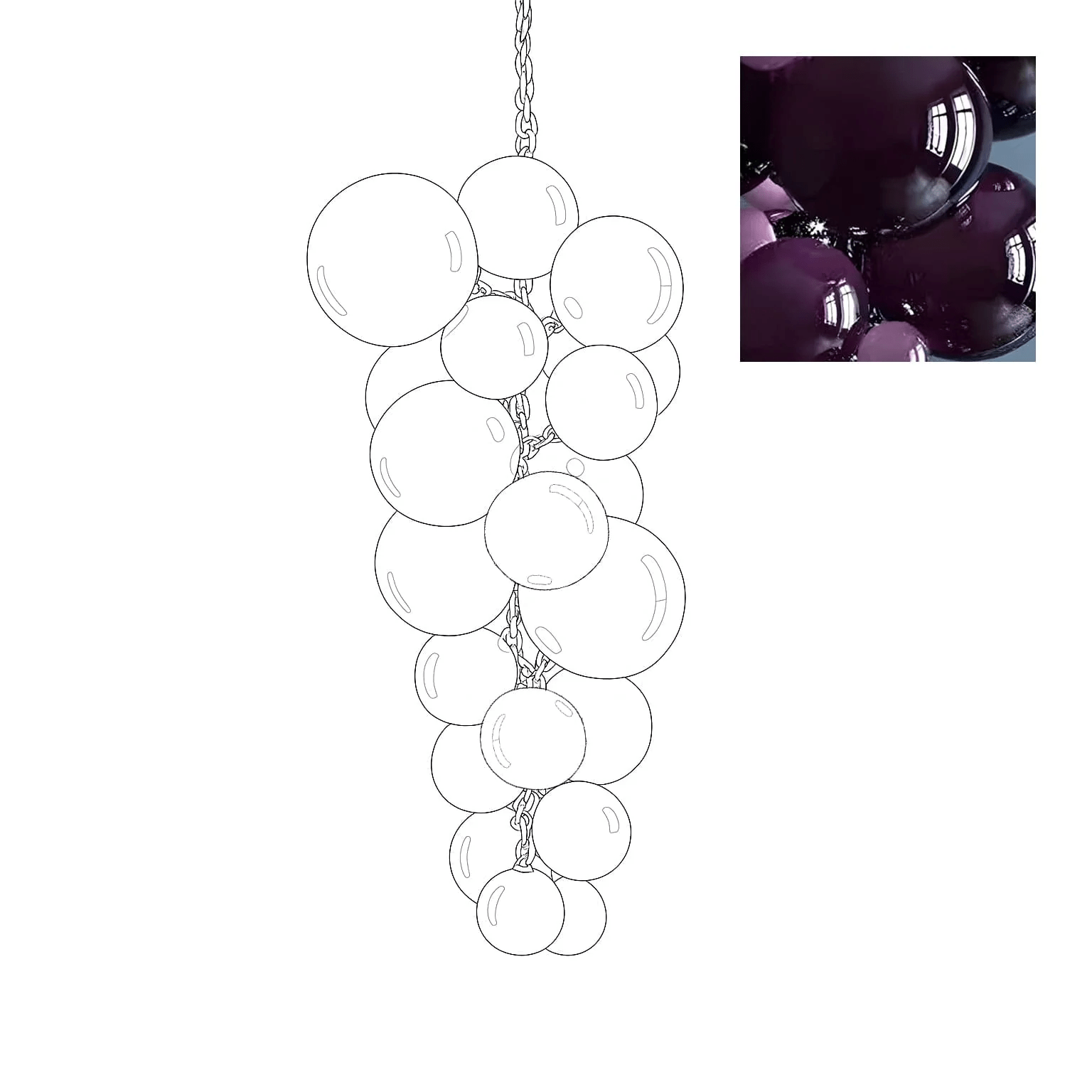 Aurora Chandelier Murano Glass Grape Cluster Art Deco - Letslighting