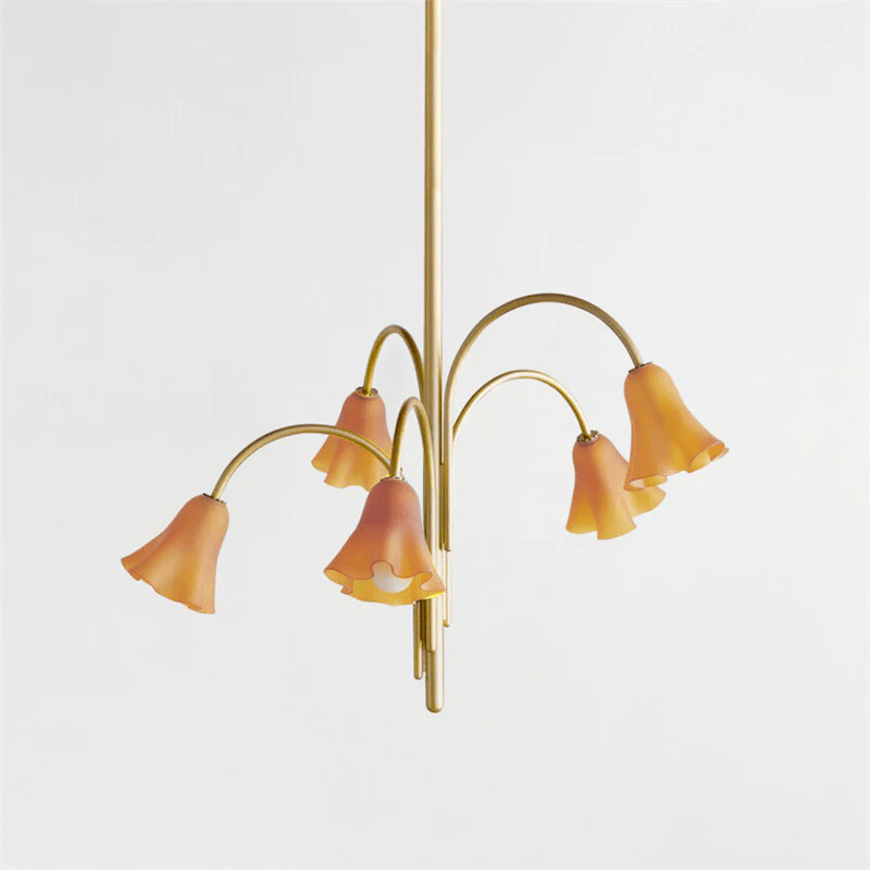 Aurora Chandelier Blossom Petal Glass Arms - Letslighting