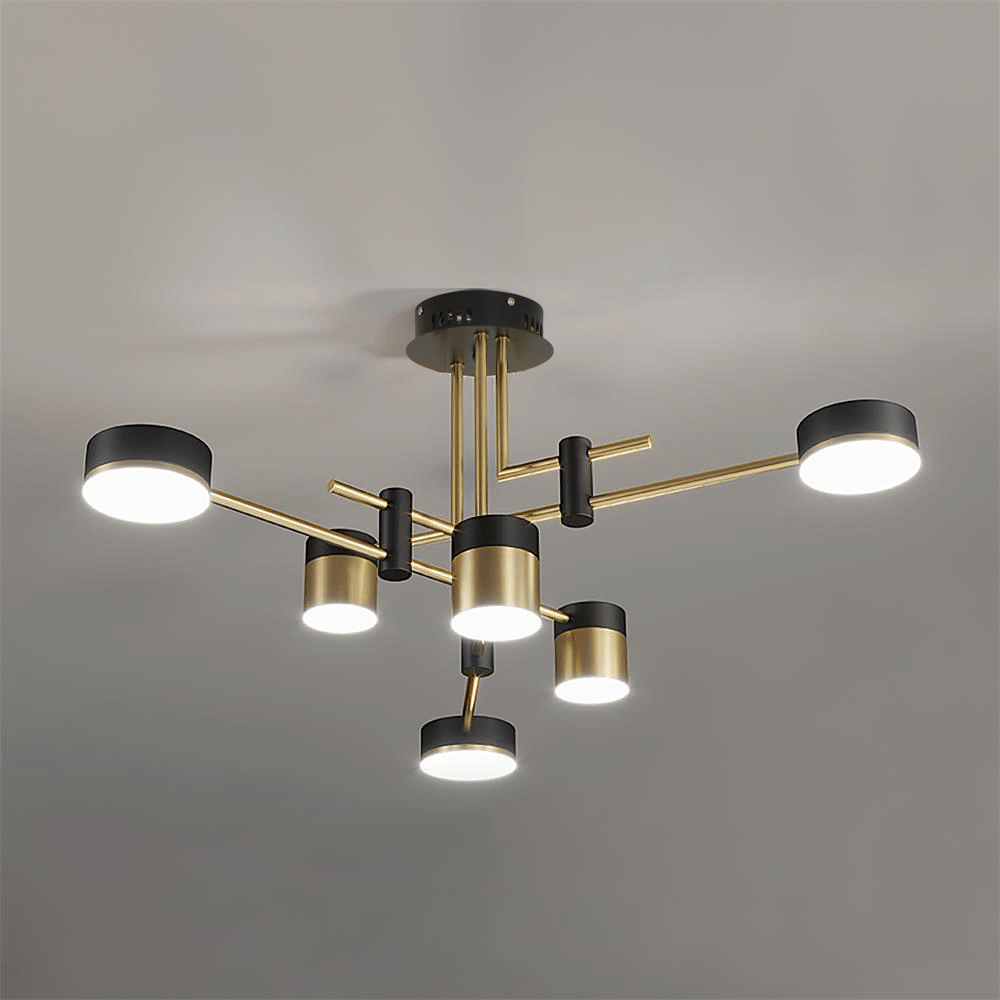 Lustra Chandelier Black Gold Spider Arms - Letslighting